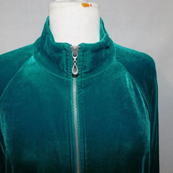 TanJay Emerald Velvet Jacket Lounging - Picture 2 of 9